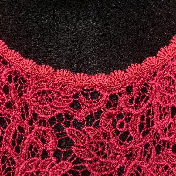 White House Black Market Bright Red Lace Straight Skirt Dress Women's Size 2 - Picture 7 of 10